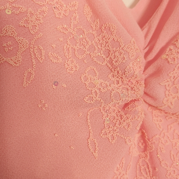 Rory vintage Y2k pink mesh floral maxi dress. Size 2XL - Picture 7 of 15